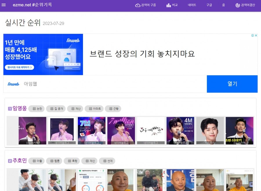 줌, 네이트 구글 키워드 검색